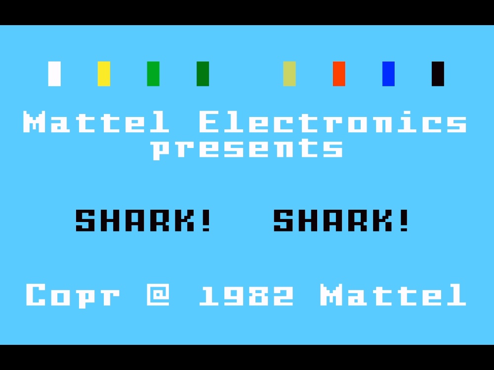 Title Screen of Shark Shark for Intellivision
